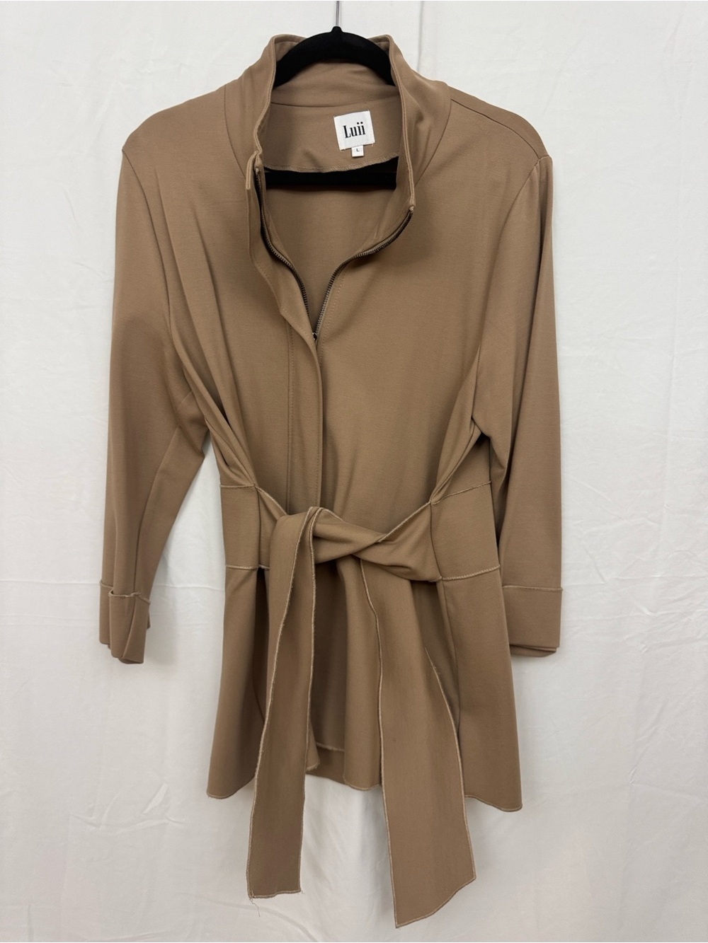 Luii Neutral Taupe Tie-Waist Jacket